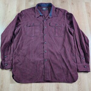 RRL Ralph Lauren Double RL Shirt Mens XXL Plaid Flannel Back Red Workwear Vtg